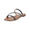 Pantolette GEOX "Geox Pantoletten Leder", Damen, Gr. 39, schwarz (schwarz, silber), Leder, casual, Schuhe