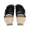 Keilsandalette BLOWFISH "Blowfish Sandalen Lederimitat/Textil", Damen, Gr. 40, schwarz, Lederimitat, Textil, casual, Schuhe
