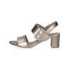 Riemchensandale CAPRICE "Caprice Sandalen Leder", Damen, Gr. 38, grau (platin), Leder, casual, Schuhe