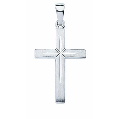 Kreuzkette ADELIA´S "Halskette - Kreuzkette mit Kreuz Anhänger aus 925 Silber", silber, Halsketten, Damen, Silber 925 (Sterlingsilber), Schmuckset mit bis 45 cm stufenlos verstellbarer 925 Silber Halskette Image