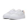 Sneaker PUMA "Cali Court Match Sneakers Damen", Gr. 42, weiß (weiß almost apricot orange), Obermaterial: Kuhleder, Synthetik; Futter: Textil; Innensohle: Textil; Laufsohle: Gummi, Schuhe