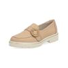 Slipper REMONTE "Remonte Slipper Glattleder", Damen, Gr. 40, braun (hellbraun), Glattleder, casual, Schuhe
