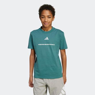 T-Shirt ADIDAS SPORTSWEAR "B SJ T", Kinder, Gr. 176, preloved teal, Obermaterial: 100% Baumwolle, sportlich, Rundhals, Shirts Image