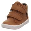 Lauflernschuh SUPERFIT "SUPIES WMS: mittel", Kinder, Gr. 23, braun, Nappaleder, Textil, unifarben, casual, Schuhe, Barfußschuh mit zwei Klettverschlüssen, Größenschablone zum Download