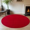 Teppich AYYILDIZ TEPPICHE "JOY 1400", rot, H:11mm Ø:120cm, Polyester, Teppiche, uni Kurzflor, Wohnzimmer, viele Größen