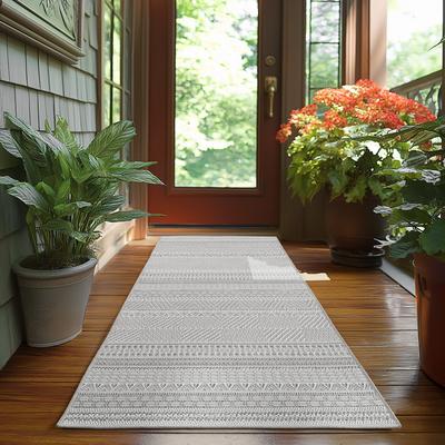 Outdoorteppich AYYILDIZ TEPPICHE "DESERT 1303", grau, B:80cm H:5mm L:150cm, Polypropylen, Teppiche, Läufer, In und Outdor, Wohnzimmer, Aussenbereich Image