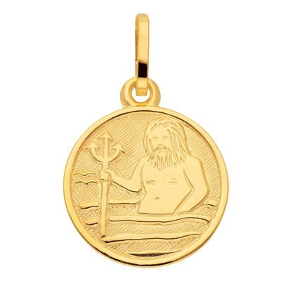 Ketten-Anhänger ADELIA´S "333 Gold Sternzeichen Anhänger Wassermann Ø 11,8 mm", gold, Schmuckanhänger, Damen, Wassermann, Gold, Goldschmuck für Damen & Herren Image