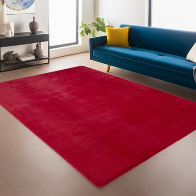Teppich AYYILDIZ TEPPICHE "JOY 1400", rot, B:140cm H:11mm L:200cm, Polyester, Teppiche, auch Läufer, uni Kurzflor, Wohnzimmer, Kinderzimmer Image