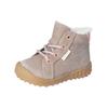 Schnürstiefelette PEPINO "Pepino Stiefelette Leder/Textil", Kinder, Gr. 25, kies, Leder, Textil, casual, Schuhe