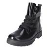 Schnürstiefelette RICOSTA "Ricosta Stiefelette Leder/Synthetik", Kinder, Gr. 38, schwarz (schwarz lack), Leder, Synthetik, casual, Schuhe