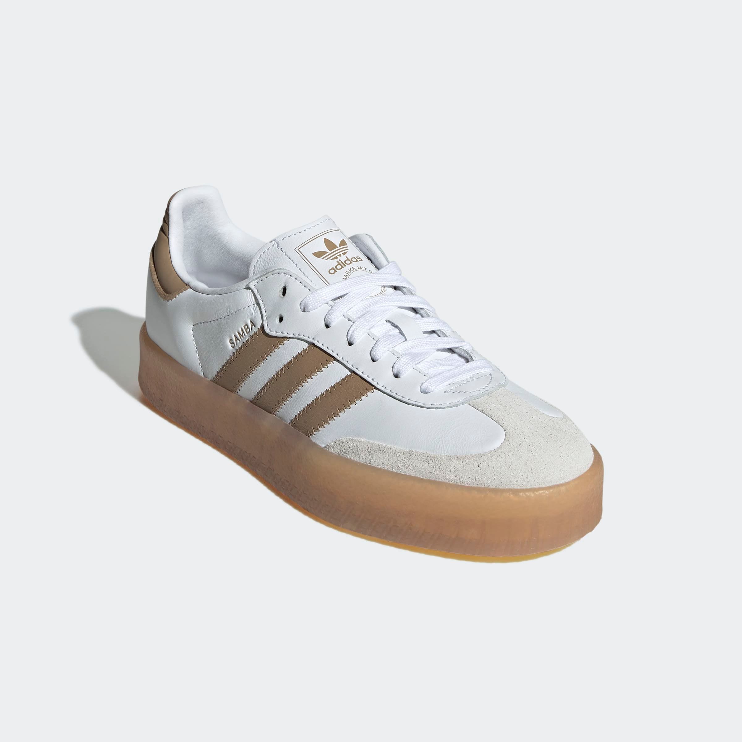 Sneaker ADIDAS ORIGINALS "SAMBAE", Gr. 39, weiß (cloud weiß, sanftes weiß, cardboard), Leder, Schuhe, Topseller
