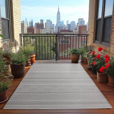 Outdoorteppich AYYILDIZ TEPPICHE "DESERT 1303", grau, B:240cm H:5mm L:340cm, Polypropylen, Teppiche, Läufer, In und Outdor, Wohnzimmer, Aussenbereich Image