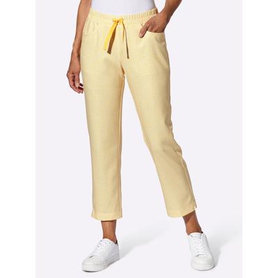 7/8-Hose CLASSIC BASICS, Damen, Gr. 44, Normalgrößen, gelb (gelb, ecru, bedruckt), 100% Polyester, gemustert, Hosen Image