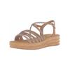 Keilsandalette GABOR "Gabor Sandalen Lederimitat", Damen, Gr. 38, gold, Lederimitat, casual, Schuhe