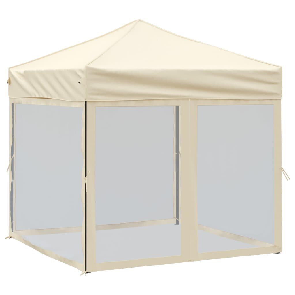 vidaXL Partyzelt Faltbar mit Seitenwänden Creme 2x2 m Image