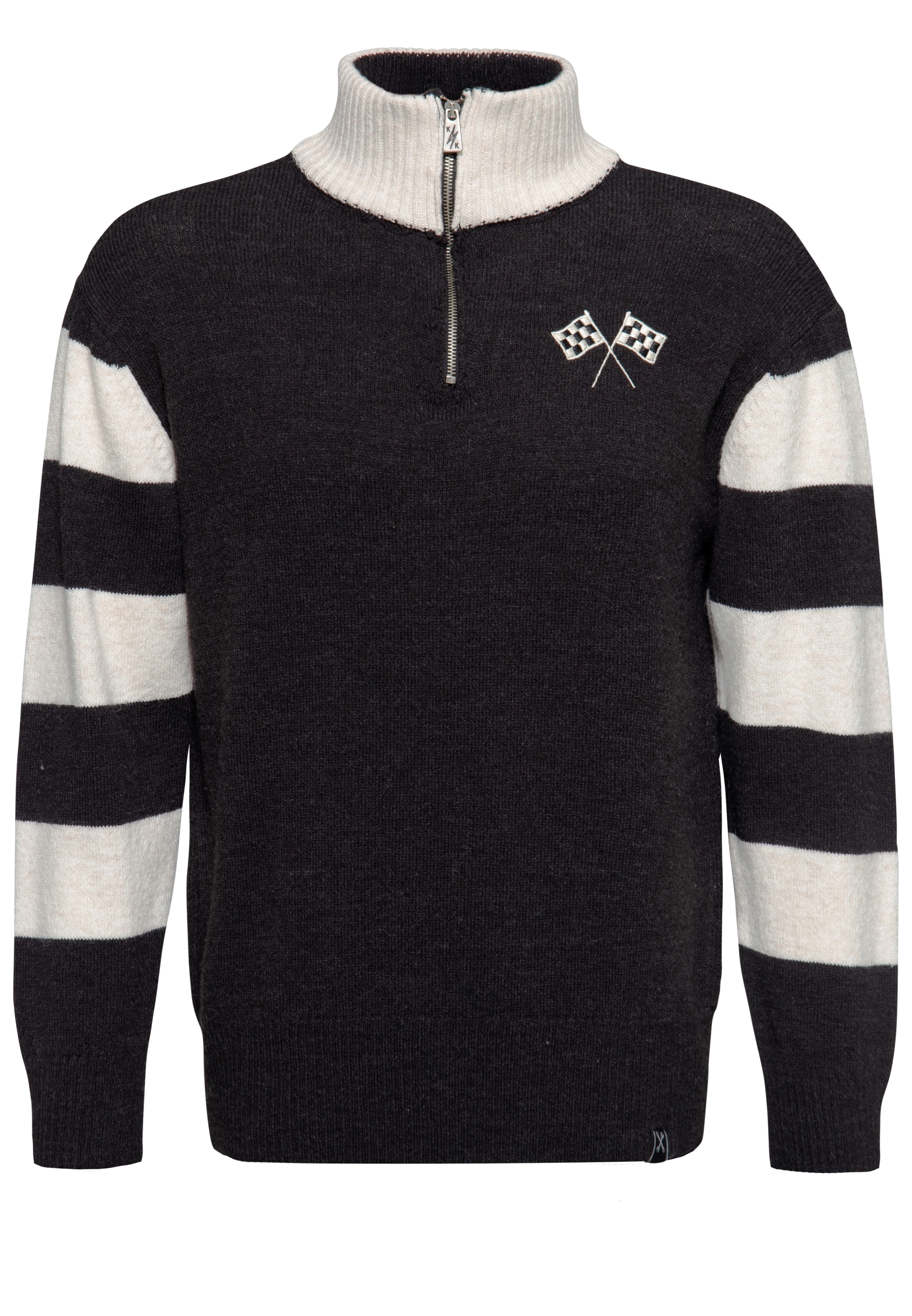 King Kerosin Herren Strickpullover KK Motor Crew schwarz Image