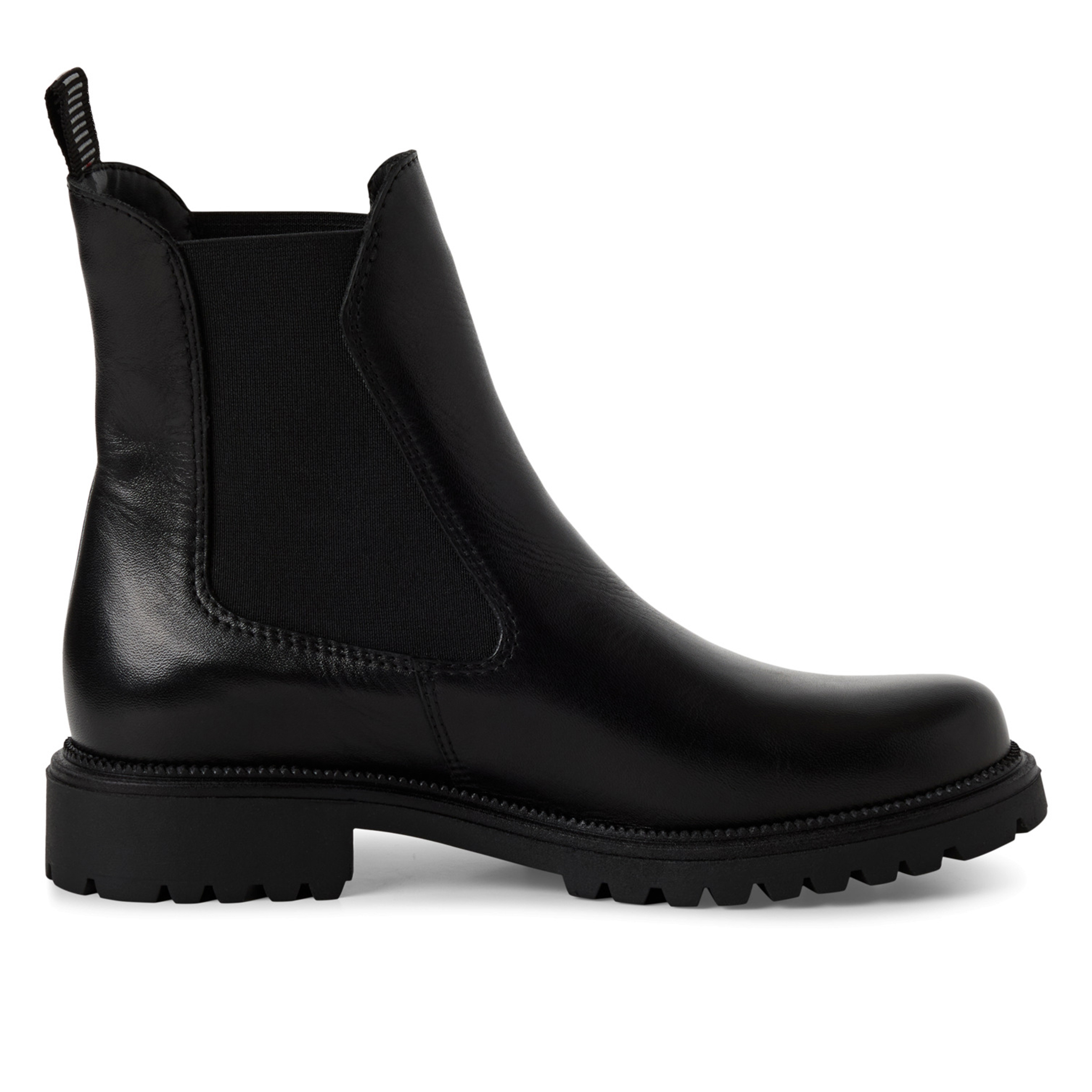 Tamaris Damen Klassische Chelsea-Stiefeletten aus schwarzem Leder