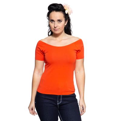 Queen Kerosin Damen U-Boot T-Shirt orange Image