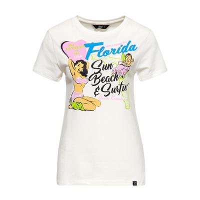 Queen Kerosin Damen Vintage T-Shirt Florida ecru Image