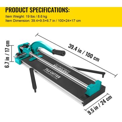 31 Zoll manuelle Fliesenschneider Doppelschienen & Klammern 3/5 in Cap mit präzisen Image