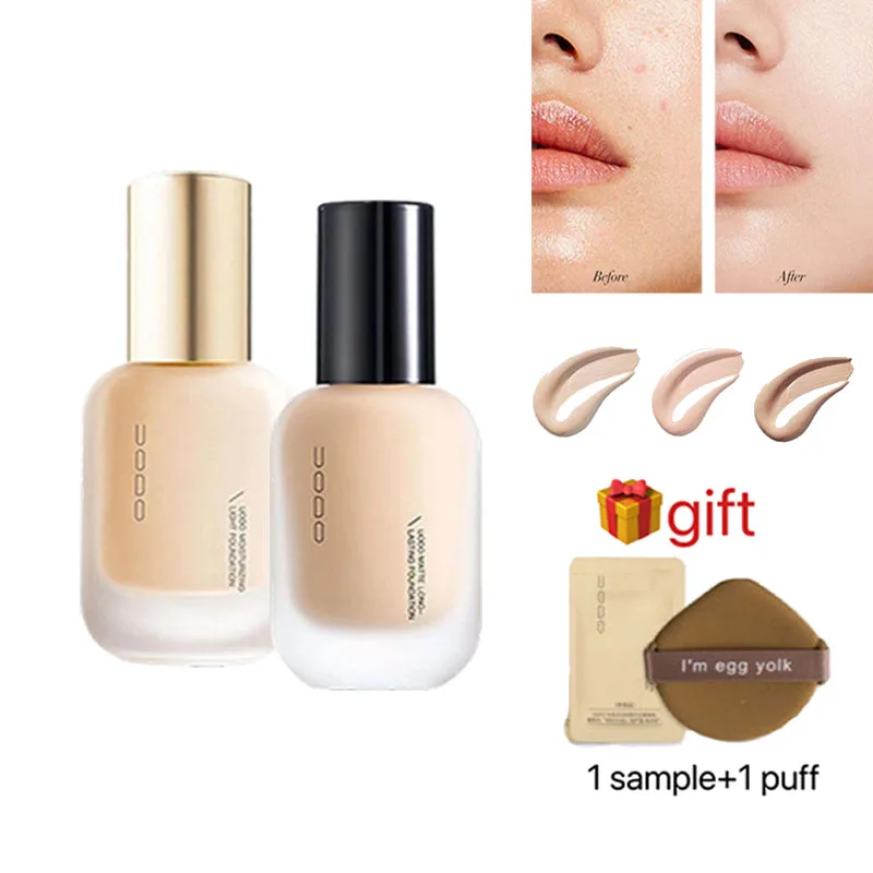 UODO Liquid Foundation Concealer, langanhaltende BB-Creme, wasserfest, porenminimierend, langlebig, hell, trocken bis fettige Hautpflege, 30 ml Image