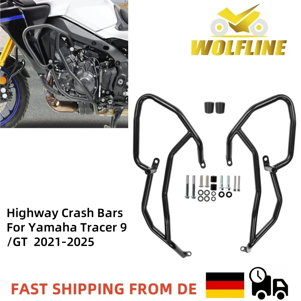 WOLFLINE für Yamaha Tracer 9, Motorschutzstoßstange für Yamaha GT Highway Crash Bars, Rahmenstoßstangenschutzstangen 2021–2025 Image