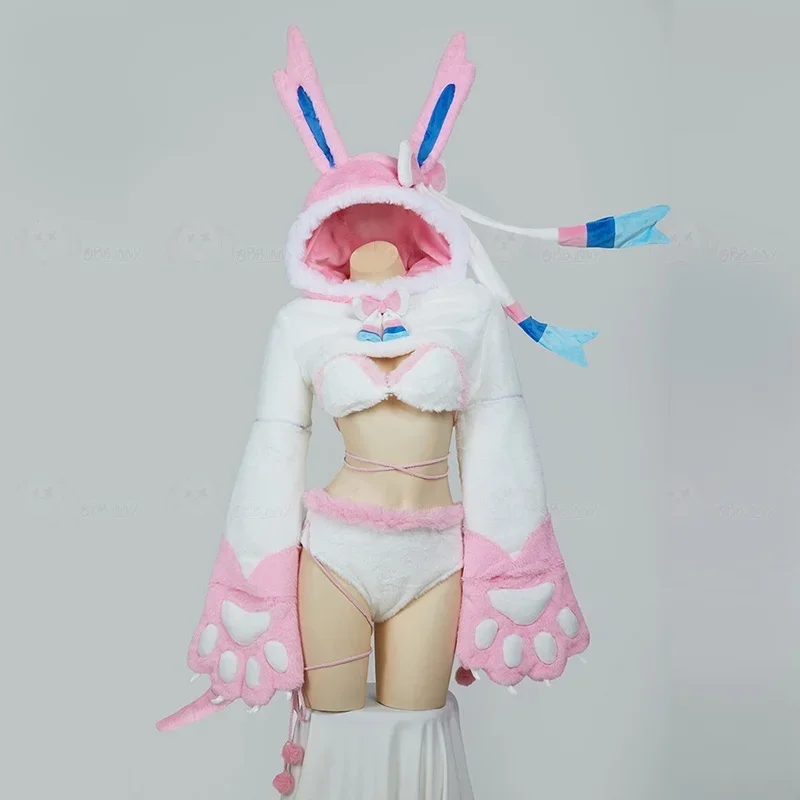 Tägliche modische Rollenspielkostüme Sylveon Nymphali Feelinara Cosplay-Kostüm für Halloween, Weihnachten, Festival, Party Image