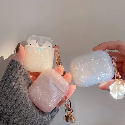 Luxus Mädchen Perle Fall Für Airpods Pro 1 2 Fall Für Apple AirPods 4 3 2 1 Fall Abdeckung für Airpods Pro Mit Schlüsselbund Kopfhörer Box Image
