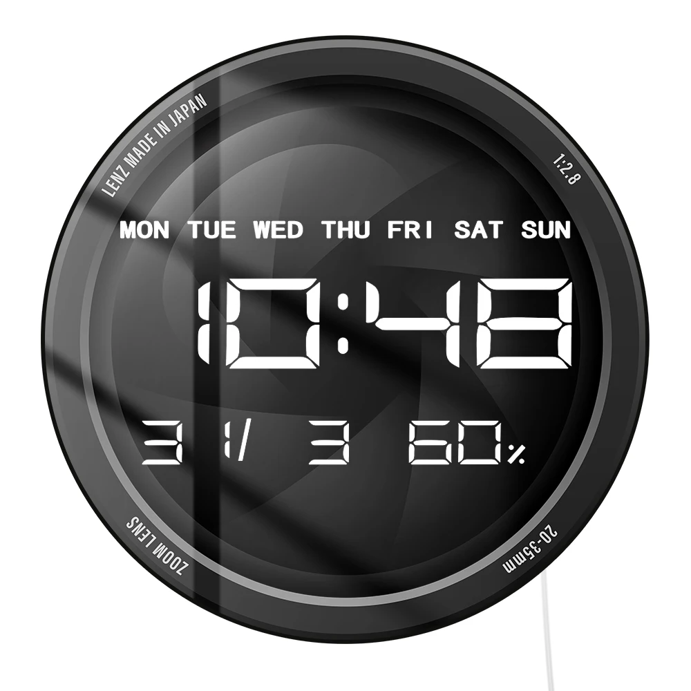 Kamera Fotoobjektiv LED Digital Wanduhr für Fotostudio Dekorativer Fotograf Elektrische Wanduhr Fotografie Liebhaber Geschenk Image