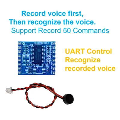 [R]Record Voice Recognition Module DM50A(Record Ver) Offline Recognition UART Control Compatible