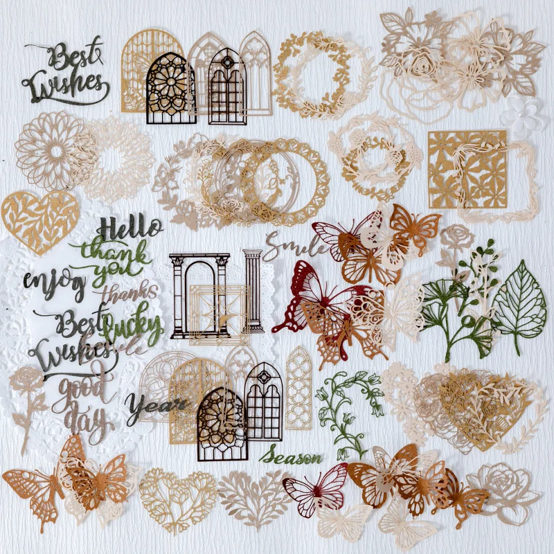 10-Blatt-Vintage-INS-Papier-Set aus ausgehöhltem Material für Planer, dekoratives Tagebuch, Album, Scrapbooking, Bastelbedarf Image