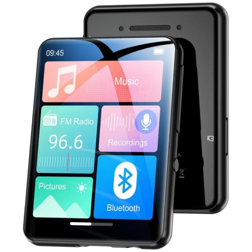 128 GB tragbarer MP3-Player mit Bluetooth 5.4 2,4 Zoll Voll-Touchscreen, integrierten Lautsprechern, FM-Radio, Sprachaufzeichnungsfunktion Image