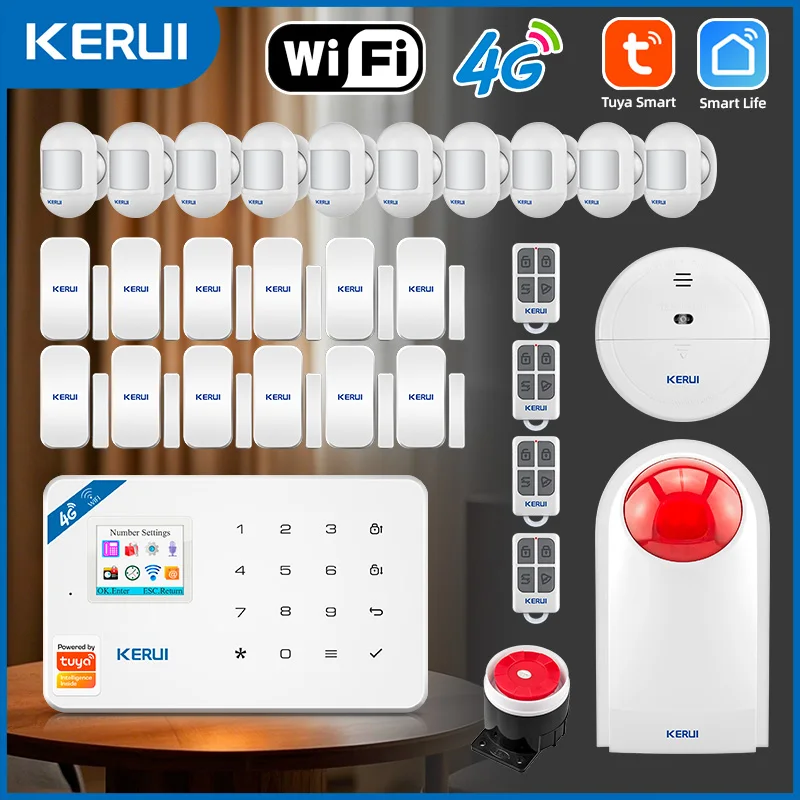 KERUI 4G und WiFi Verbindung Home Alarm System Einbruchalarm Tuya Smart / Smart Life APP Fernbedienung Image