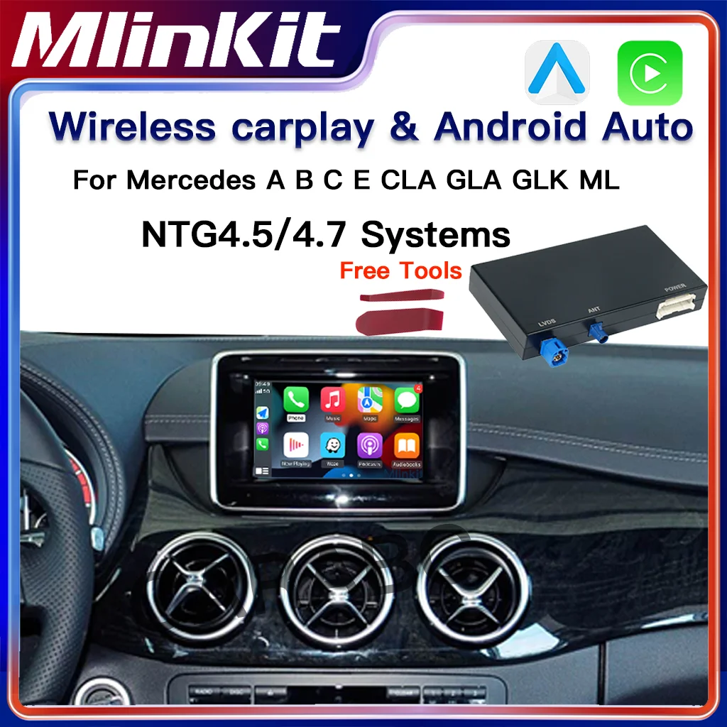 Drahtloses CarPlay für Mercedes Benz GLA CLA GLK A B C E W204 W246 W218 2011–2015 NTG4.5 4.7 mit Android Auto AutoLink AirPlay Image
