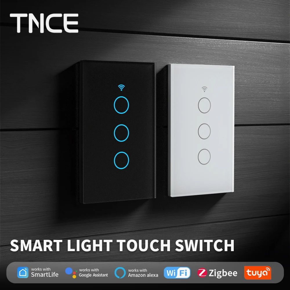 TNCE Tuya WiFi/Zigbee Smart Lichtschalter Neutralleiter/Kein Neutralleiter erforderlich Wand-Touch-Schalter Funktioniert mit Alexa Google Home Image
