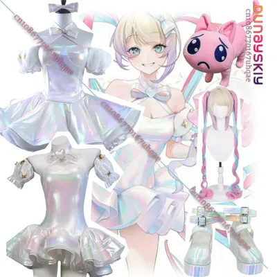 NEEDY GIRL OVERDOSE Streamer Overload Lolita Kleid KAngel Cosplay Kostüm 2. Jahrestag Outfit Frauen Laser Röcke Band Perücke Image
