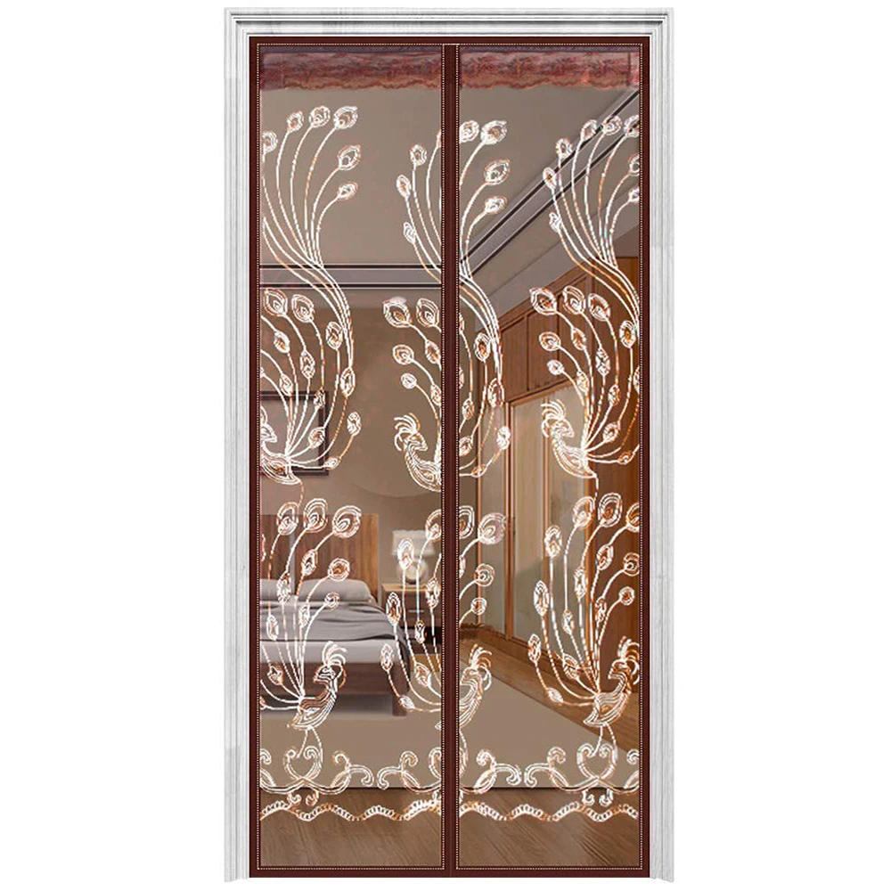 Magnetische Sichtschutztür mit Kaffeefarbe, Netzvorhang, Sichtschutztüren mit Magneten, passend für Türen bis, ohne Bohren, einfache Installation