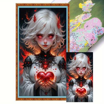 TEMU 5d Diy Diamond Painting Kit, Evil Heart Design, Full Drill Round Acrylic Diamonds, Embroidery Mosaic Art, Wall Decor 40x70cm Image