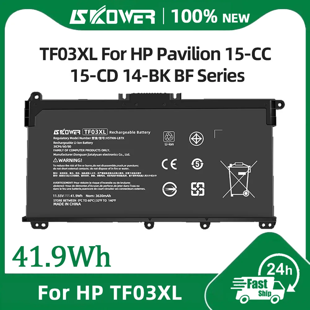 SKOWER TF03XL Laptop Akku Für HP Pavilion 14-BK 14-CE 15-CS 15-CC 15-CD 17-BY TPN-C136 TPN-I130 TPN-Q207 fit HT03XL
