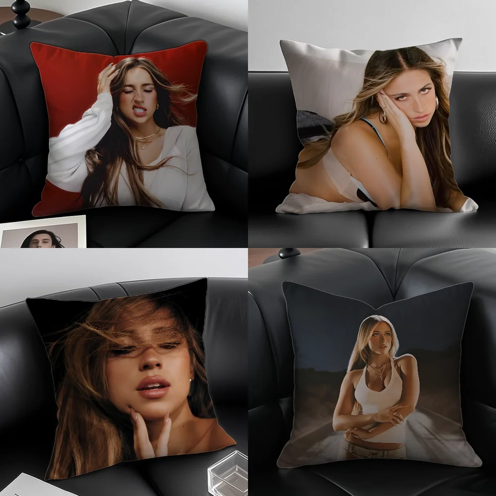 T-Tate McRae Singer Kissenbezug, Anti-Dustmite-Kissenbezug, unsichtbarer Reißverschluss, seidiger, kurzer Plüsch, Sofakissenbezug Image