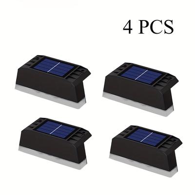 TEMU Hotu 4pcs Wall Light, Solar Wall Light, Solar Sensor Light, Right , 4lede Light, Suitable For Mounting On The Wall, Decorating Patio, , Etc. Image