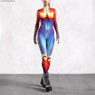 Frauen Sexy Zentai Anzug Mehrfarbige Overall Tier Bodys Gothic Morphsuit Frauen Rave Kostüme Halloween Festival 2025 Image