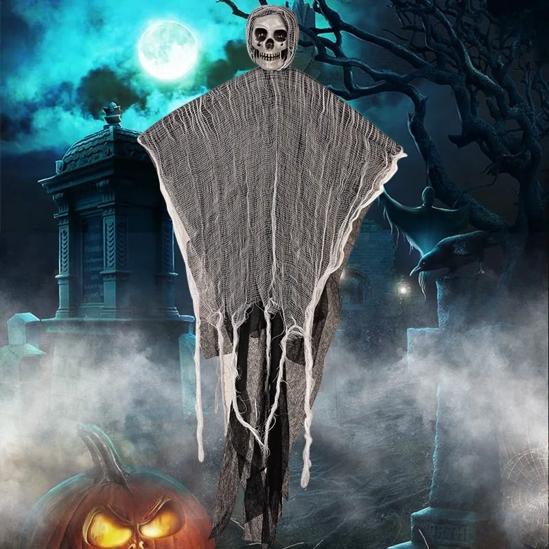 Halloween Horror Schädel hängen Dekorationen Geist im Freien Spukhaus beängstigend Anhänger Requisiten Halloween Party Dekorationen liefert Image