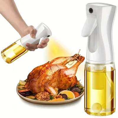 220ml Oil Spray Bottle Kitchen Baking Glass Oil Spray Empty Bottle Olive Oil Dispenser Vinegar Air