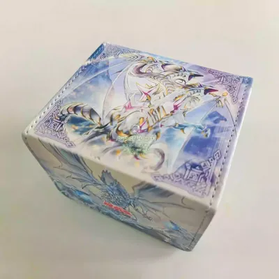 Diy New Yu-Gi-Oh! Blue Eyes Spirit Ultimate Dragon Card Aufbewahrungsbox Ygo Leder Magnetkarte Image