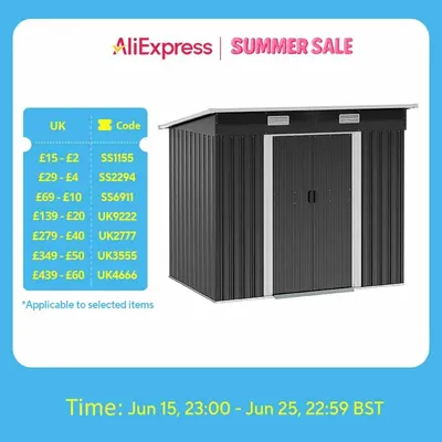 7 X 4ft Outdoor Garden Storage Shed Tool Storage Box for Backyard Black