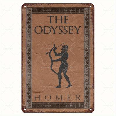 TEMU [1pc 's Metal Wall Art] 's Vintage Metal Wall Art, Classic Literary Decor, Pre-drilled, Weather-resistant, Ideal For Home, Library, Greek Mythology Inspired Artwork For Book And History Lovers Image