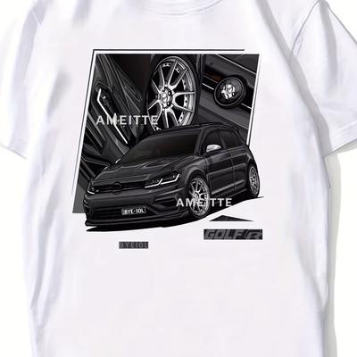 TEMU Drive The Classic Turbo T-shirt New Summer Men Short Sleeve Hip Hop Boy Casual Tops Made In Germany Car Sport White Tees Image