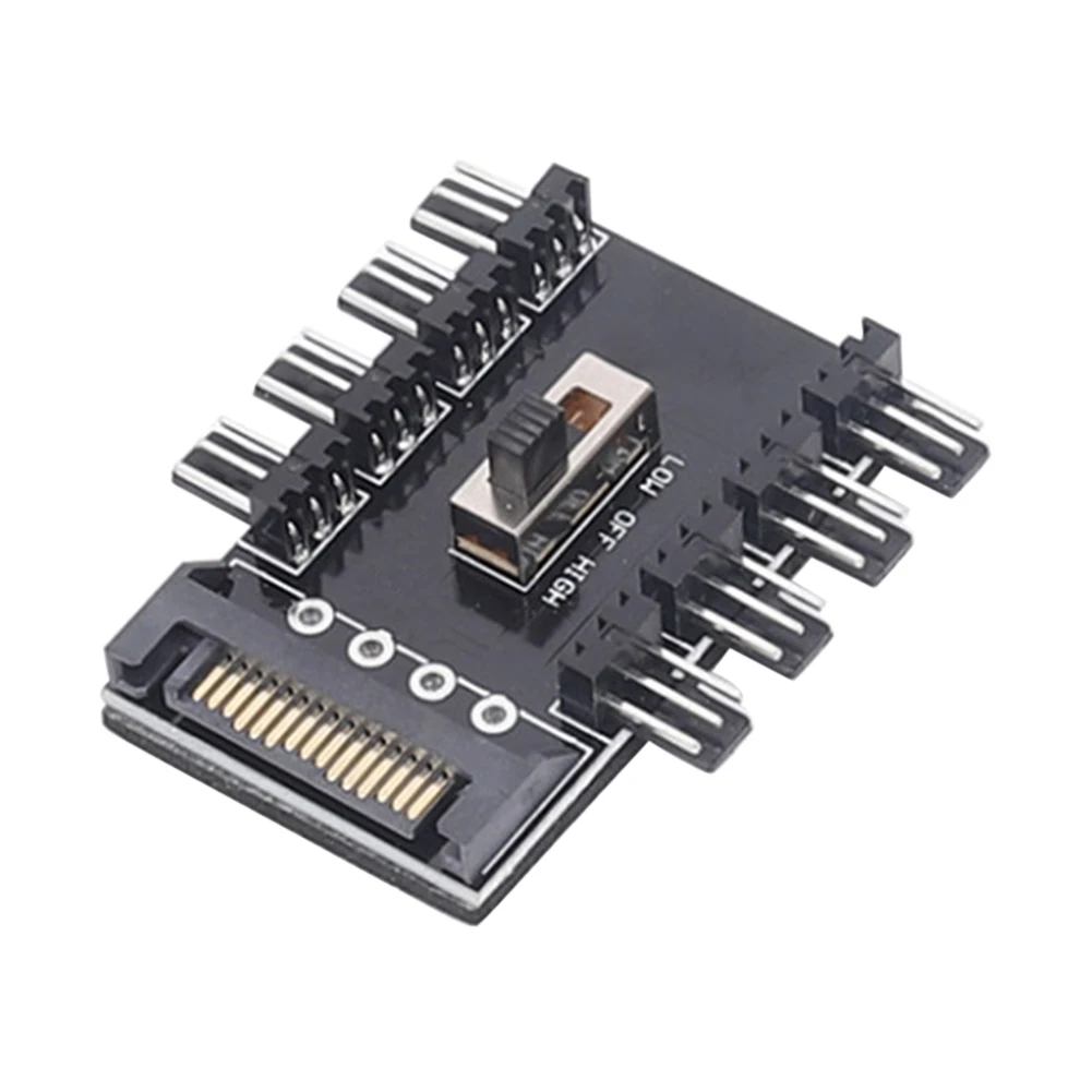 Splitter Kühler Lüfter Hub praktische multifunktion ale langlebige PC Sata 1 bis 8 3-polige 12V Steckdose Platine Adapter Image