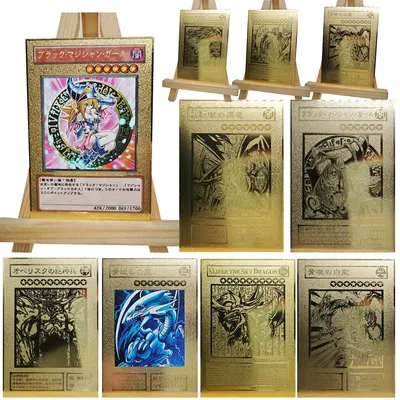 Yu-Gi-Oh DIY Metall gravierte Karten Blue Eyes White Dragon Black Magician Girl Red Eyes Black Dragon Matte Textur Relief-Geschenke Image